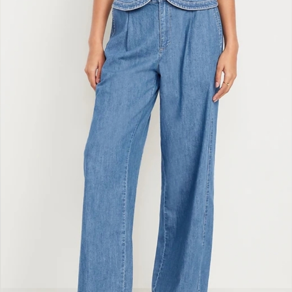 BRAND NEW NWT Wide Leg Blue Denim Jeans 14 Tall - Picture 8 of 14